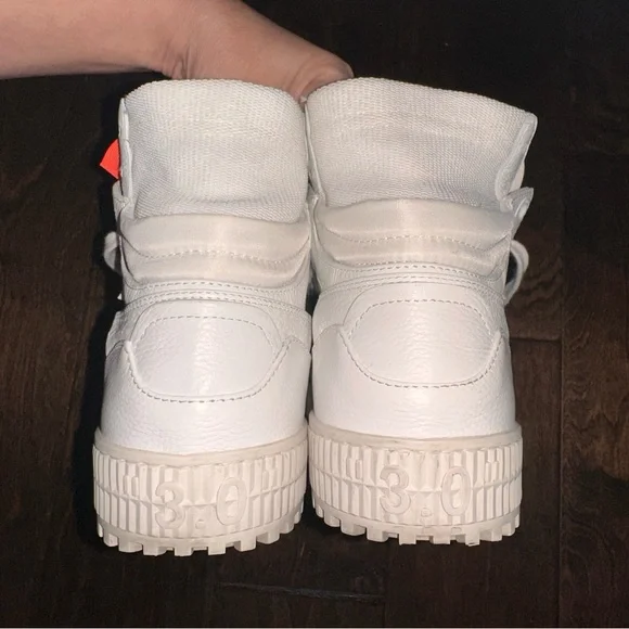 Off White Off-Court 3.0 Leather High Top Sneakers White size 40